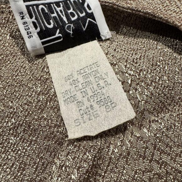 R&M Richards Top Boho Minimalist Cottage Quiet Luxury Button Metallic 8 Petite - Picture 5 of 6